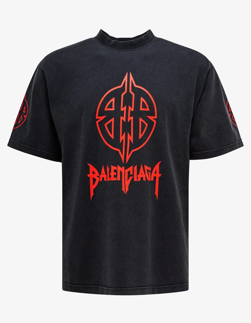 Balenciaga Wash Black Graphic Medium T-Shirt