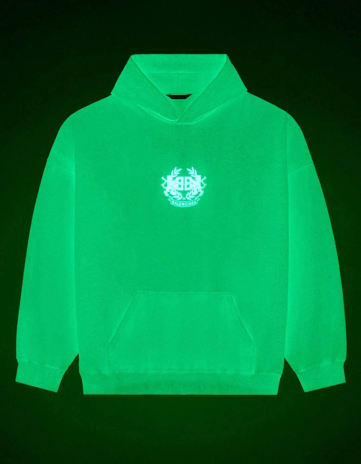 【BALENCIAGA】21SS GITD Lion's Laurelロゴ 蛍光フーディー Balenciaga White GITD Lion's Laurel Boxy Hoodie – Zoo Fashions