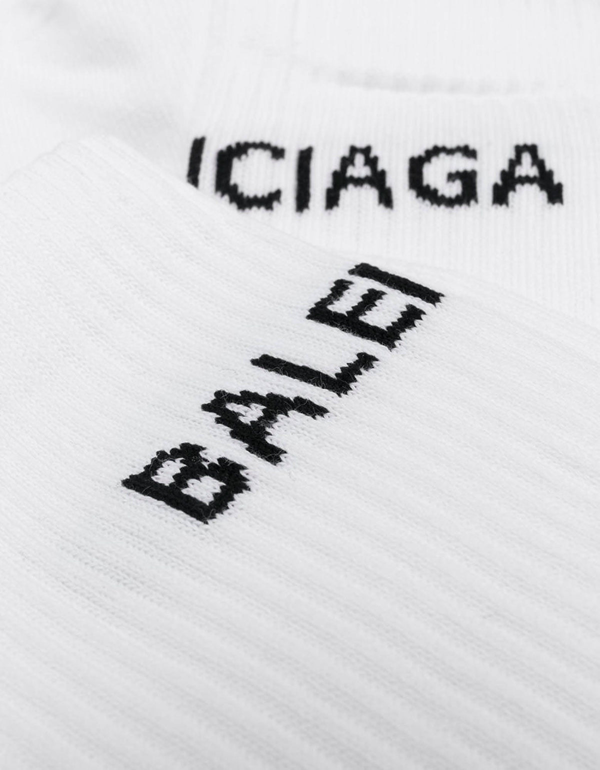 Balenciaga White Logo Intarsia Socks