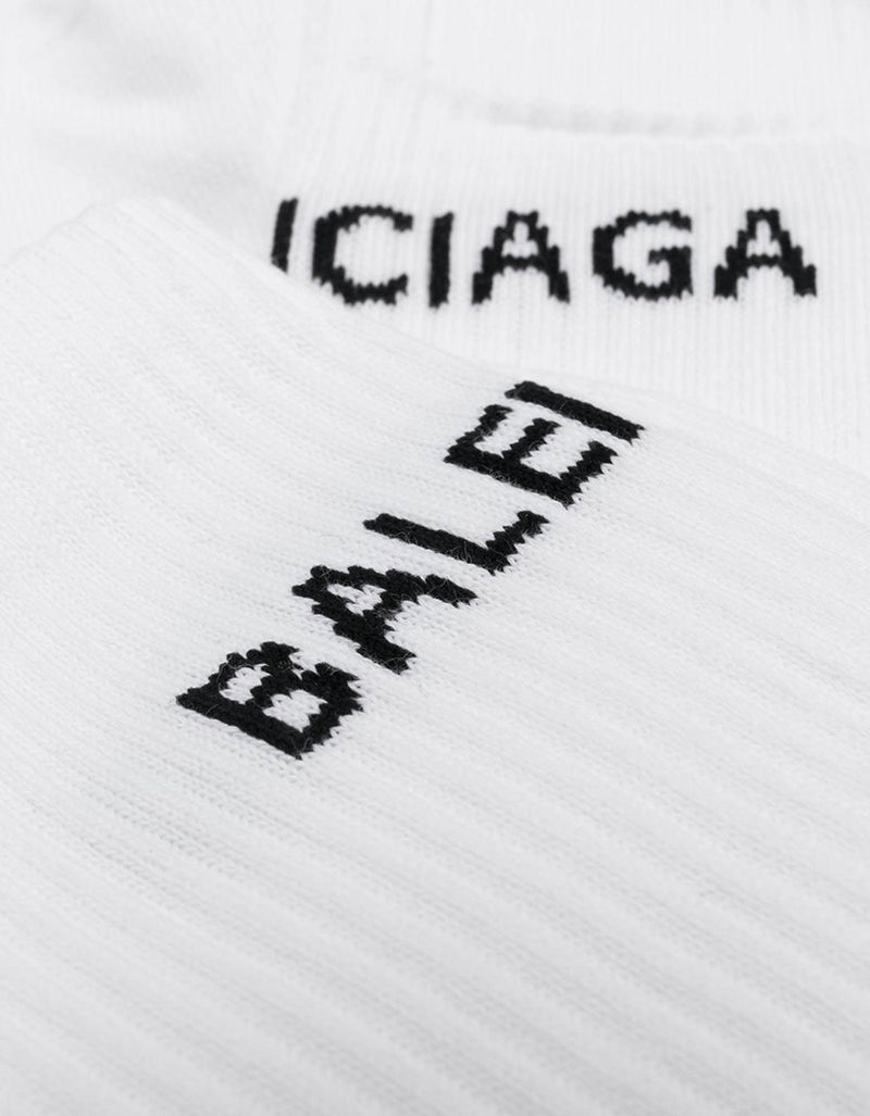 Balenciaga White Logo Intarsia Socks