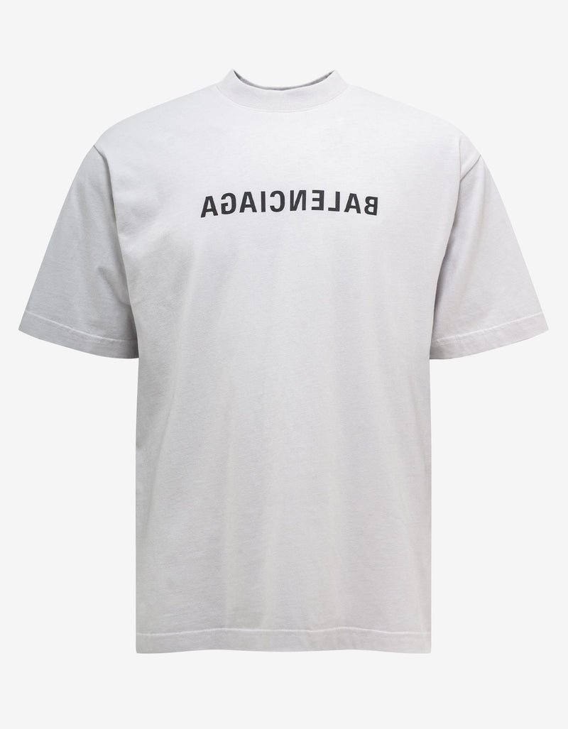 Balenciaga White Reverse Logo Medium T-Shirt