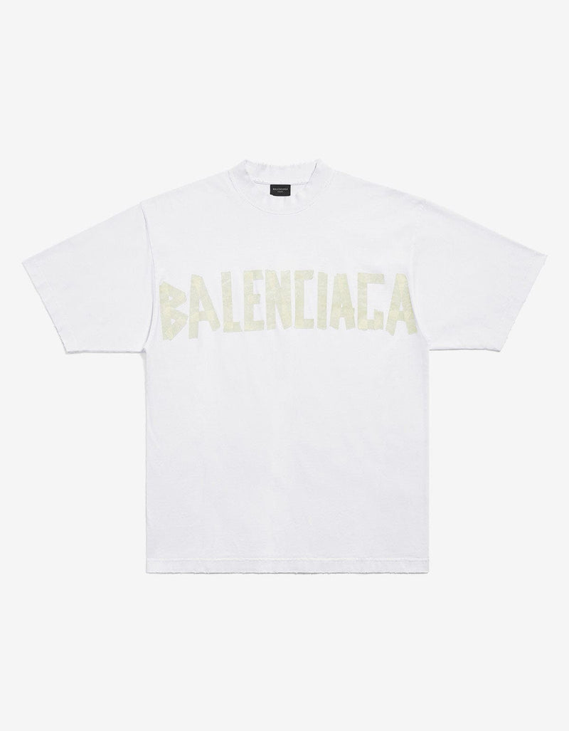 Balenciaga White Tape Type Medium  T-Shirt
