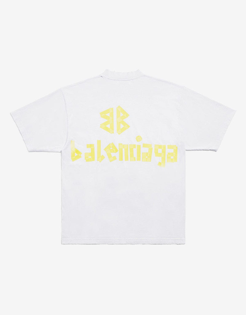 Balenciaga White Tape Type Medium  T-Shirt