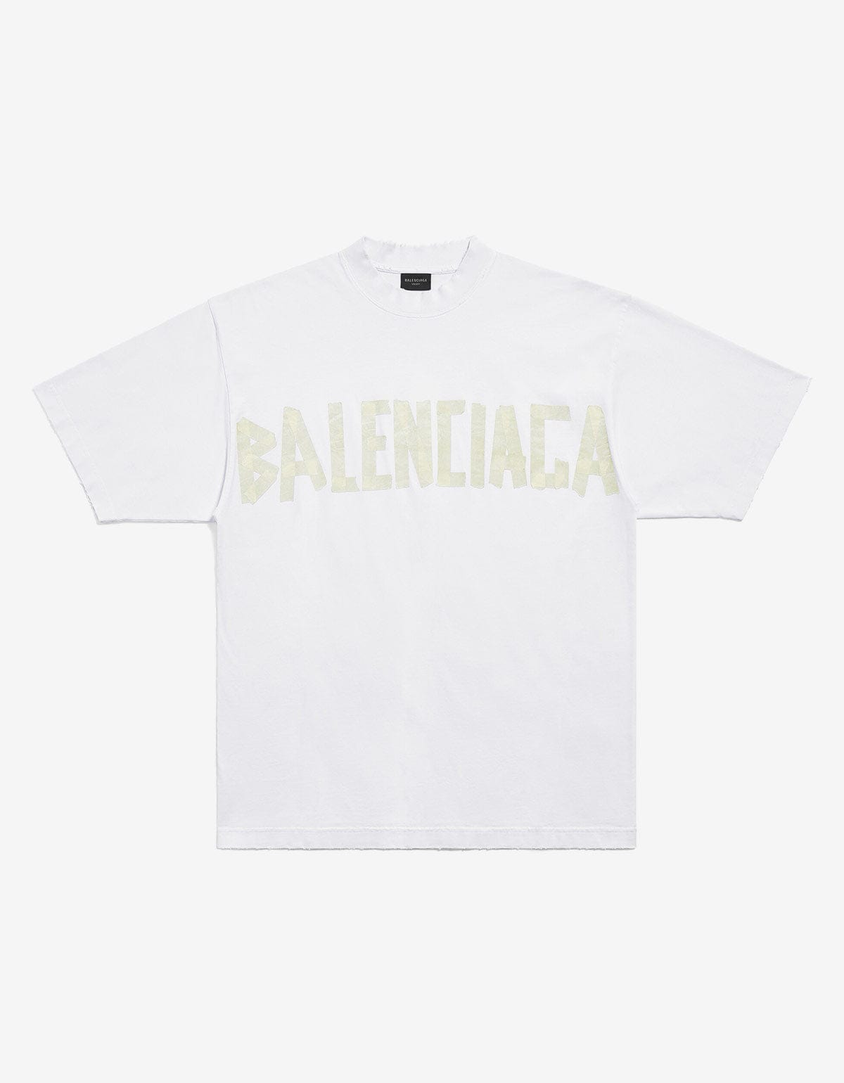 Balenciaga White Tape Type Medium T Shirt Zoo Fashions