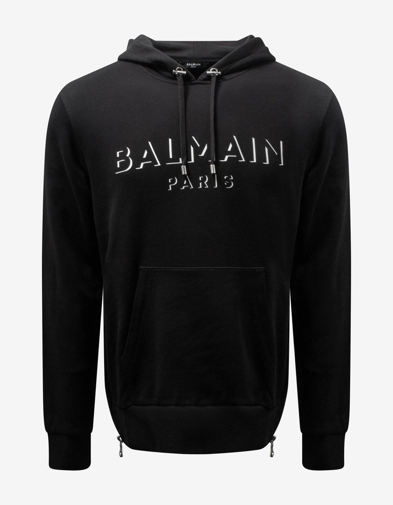Balmain Black 3D Effect Logo Hoodie