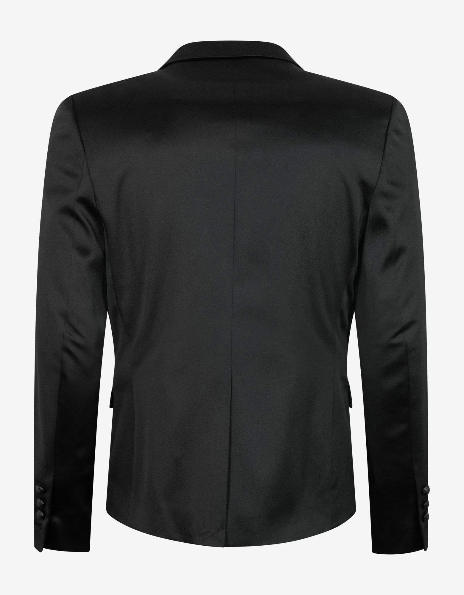 Balmain Black Double-Breasted Silk Blazer – mens designer fashion