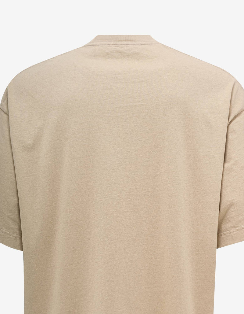 Beige Upside-Down Palm Print T-Shirt
