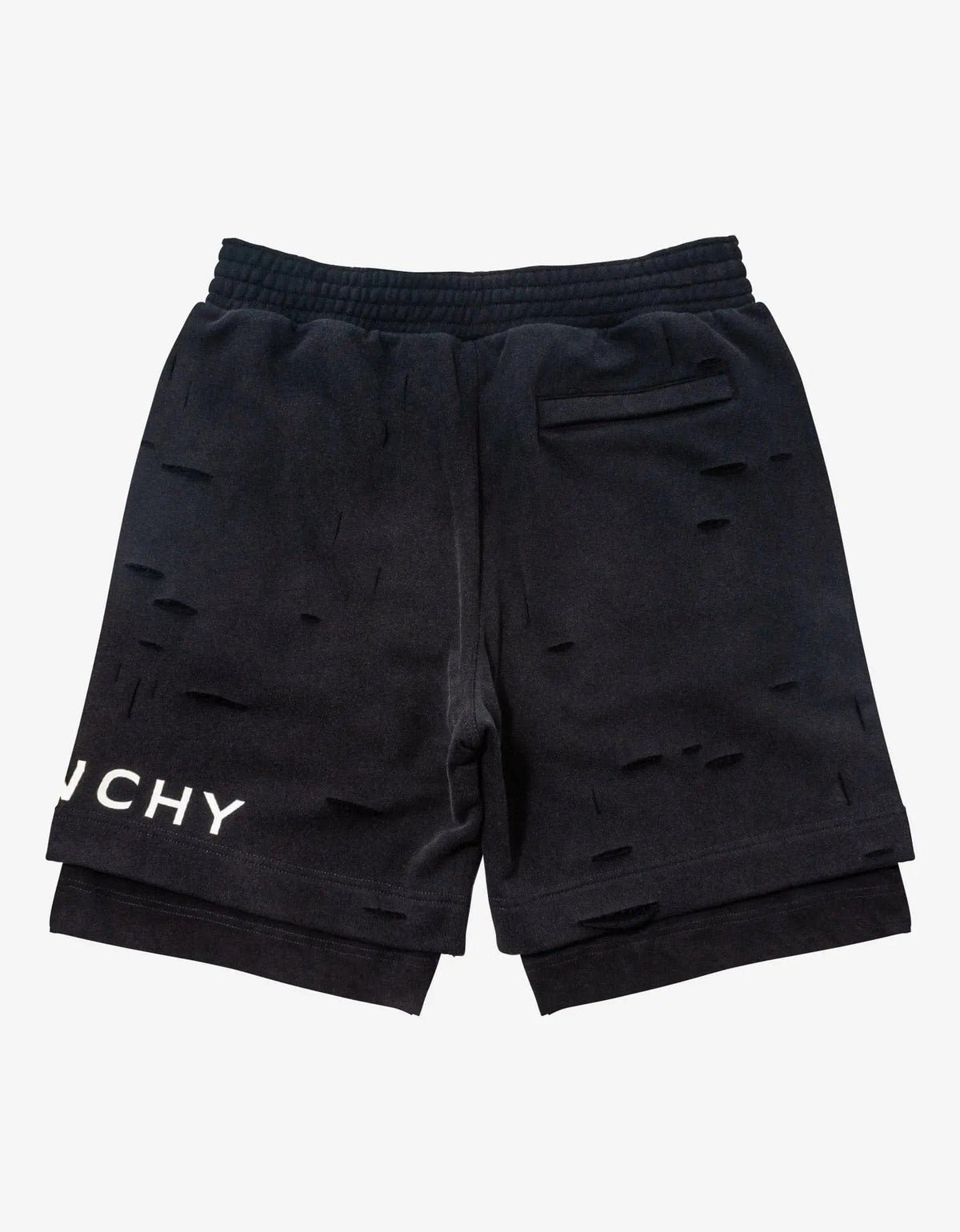 ショートパンツ GIVENCHY Woman Short Black BW515F100H 001 Givenchy Black Archetype Logo Destoyed Sweat Shorts – Zoo