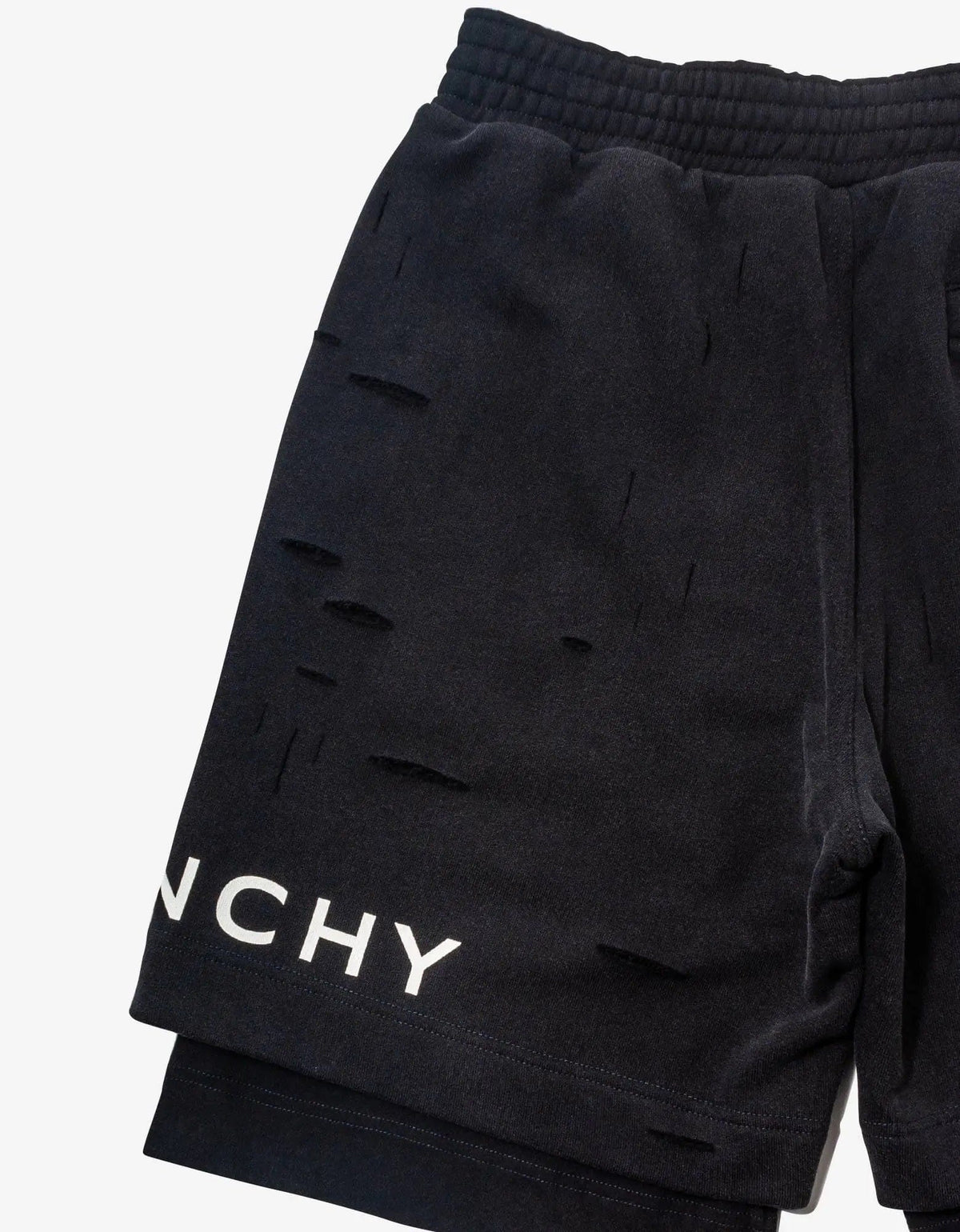 ショートパンツ GIVENCHY Women Shorts Burmudas BW513J5Y3P 001 Black Givenchy Black Archetype Logo Destoyed Sweat Shorts – Zoo