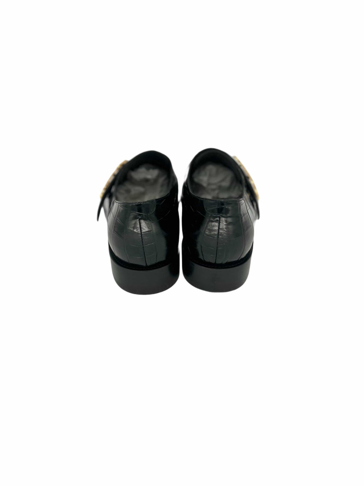 Black City Evening Croc Embossed Shoes