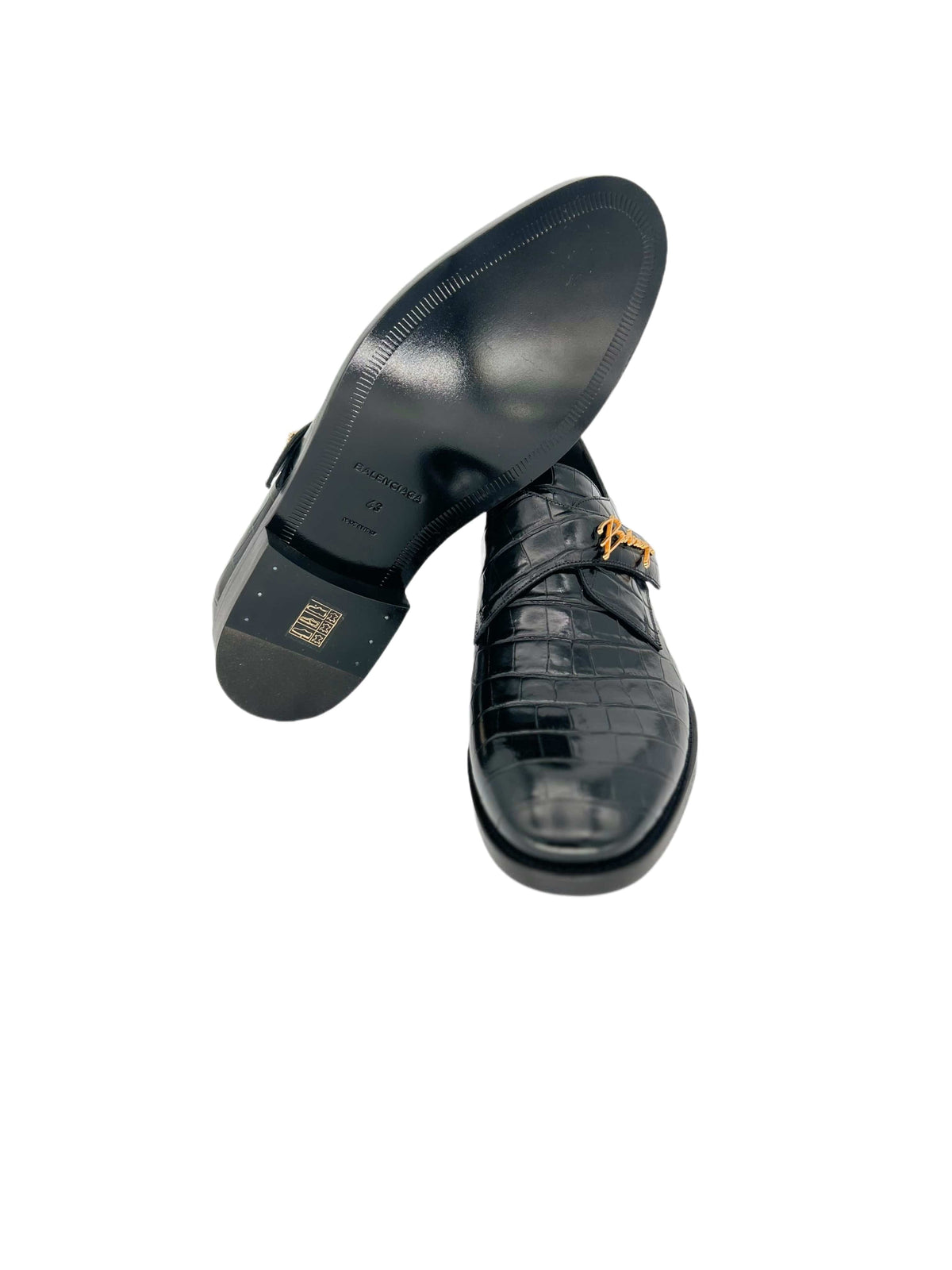 Black City Evening Croc Embossed Shoes
