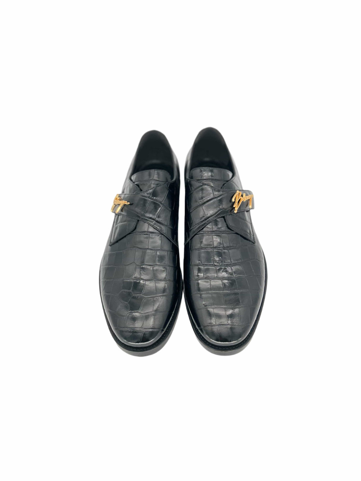 Black City Evening Croc Embossed Shoes