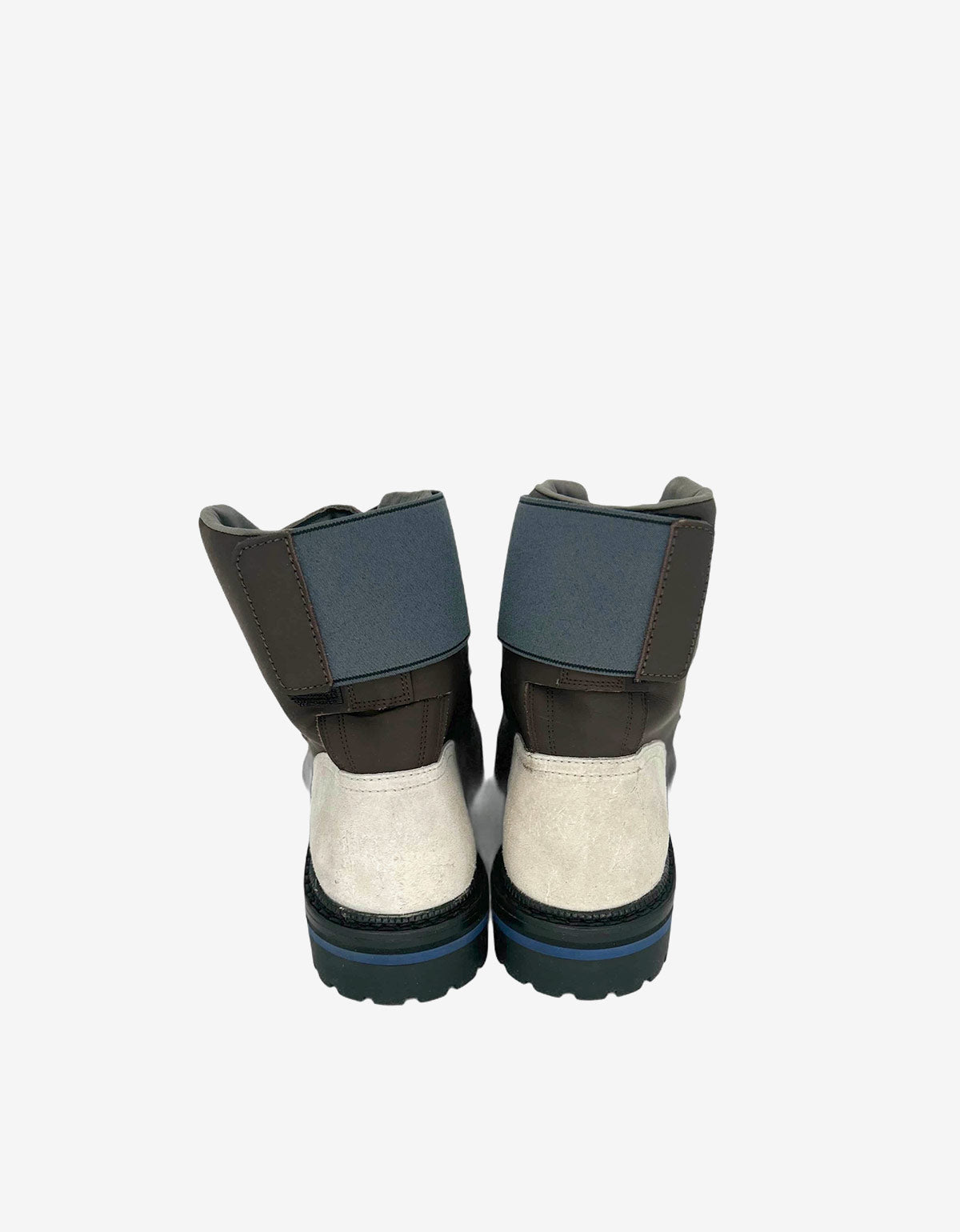 Lanvin Brown Leather Walking Boot With Neoprene Velcro Strap AM5WCB1VVM5B1 60 MARRON