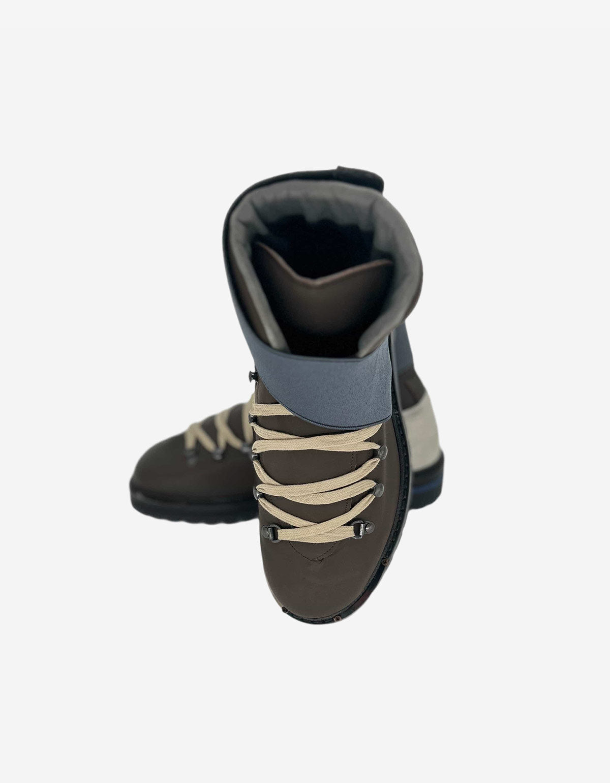 Lanvin Brown Leather Walking Boot With Neoprene Velcro Strap AM5WCB1VVM5B1 60 MARRON