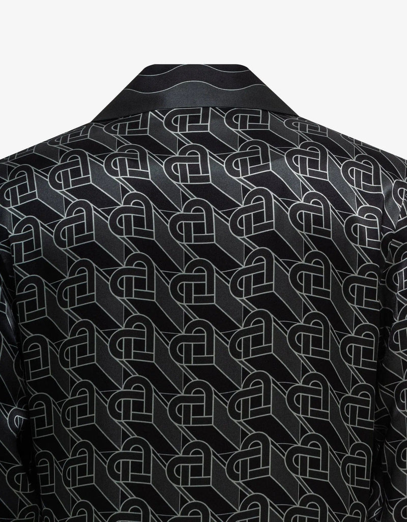 Casablanca Black Heart Monogram Silk Shirt