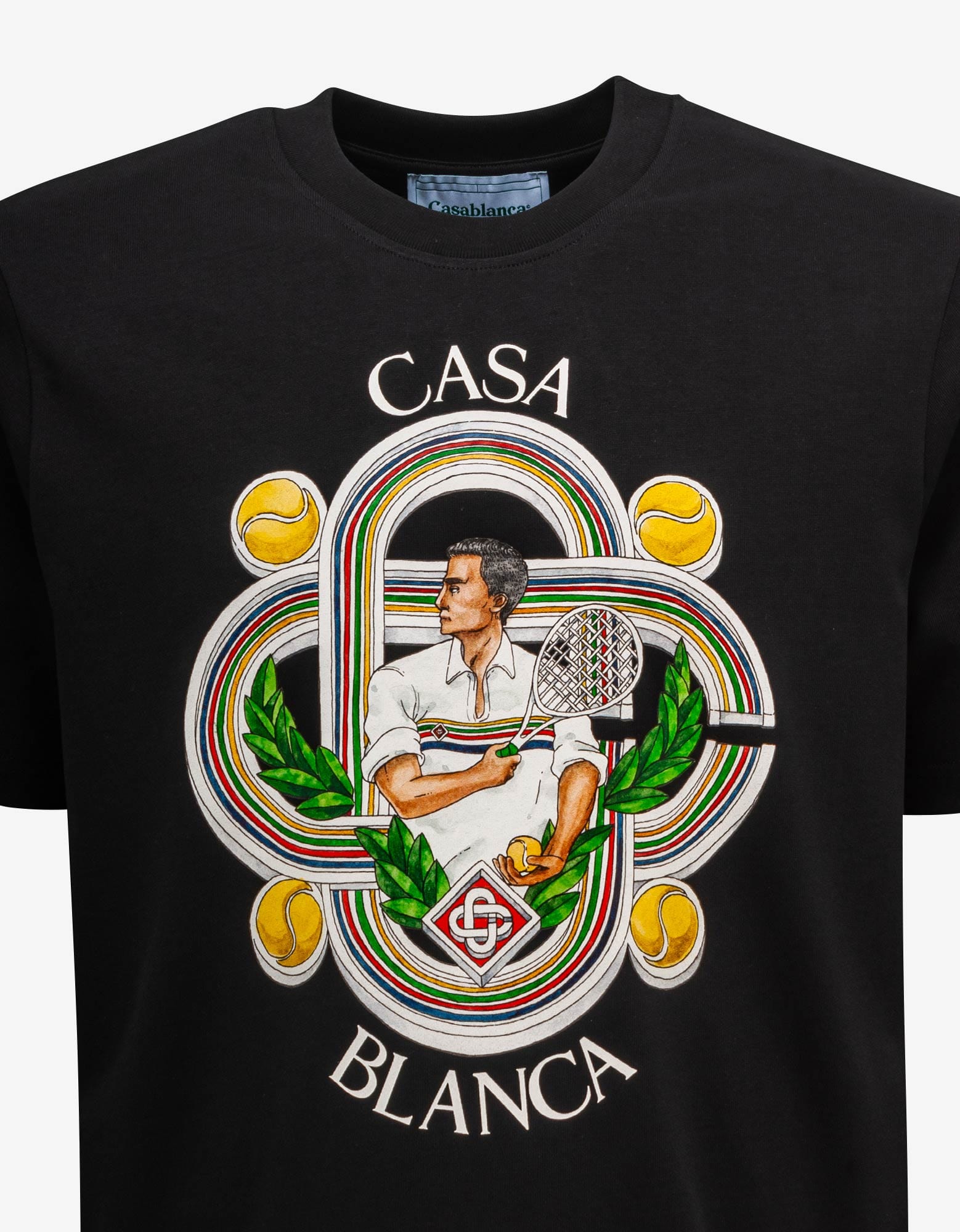Casablanca Black Le Joueur Print T-Shirt – ZOOFASHIONS.COM