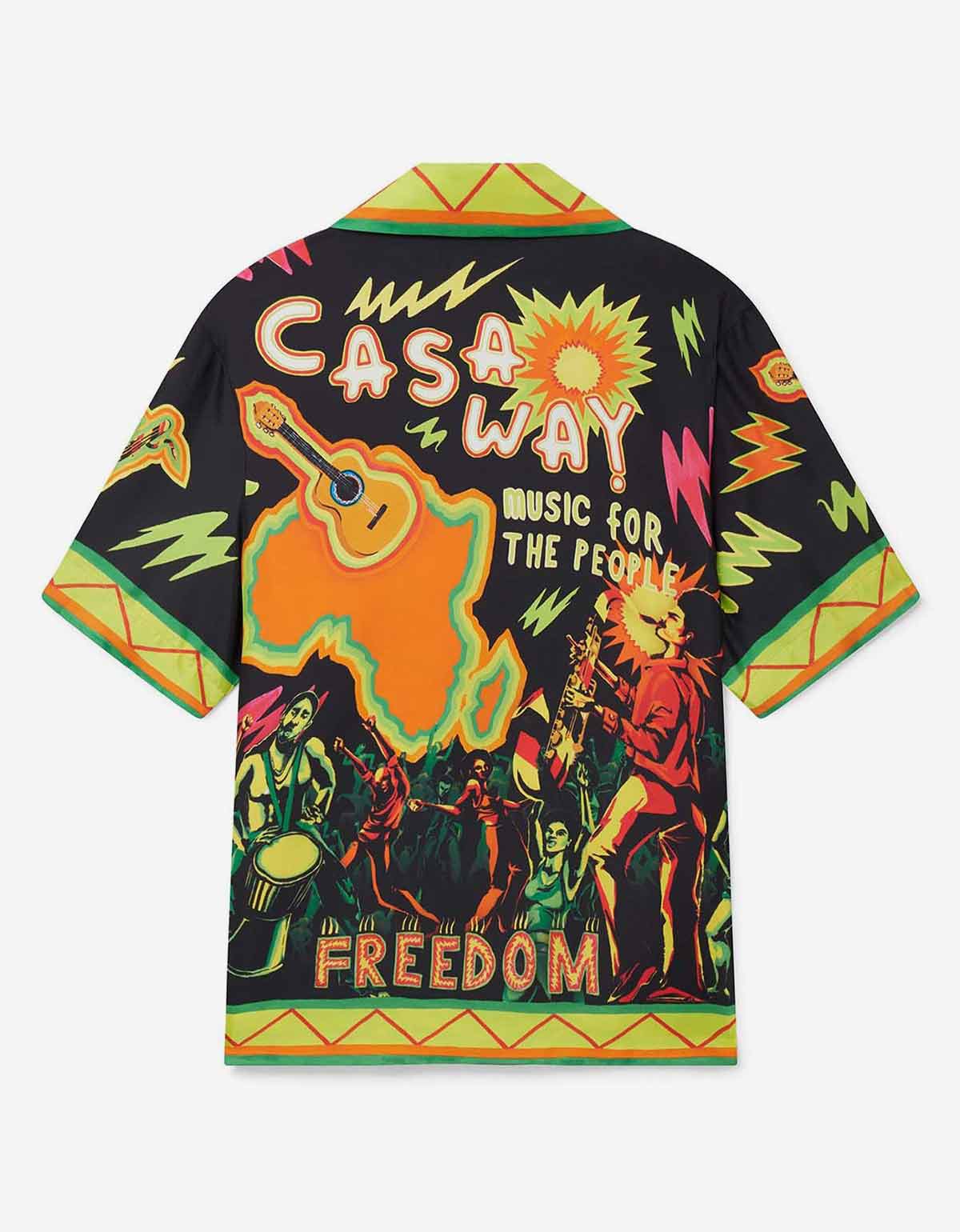 Casablanca Black Music For The People Silk Shirt – mens designer