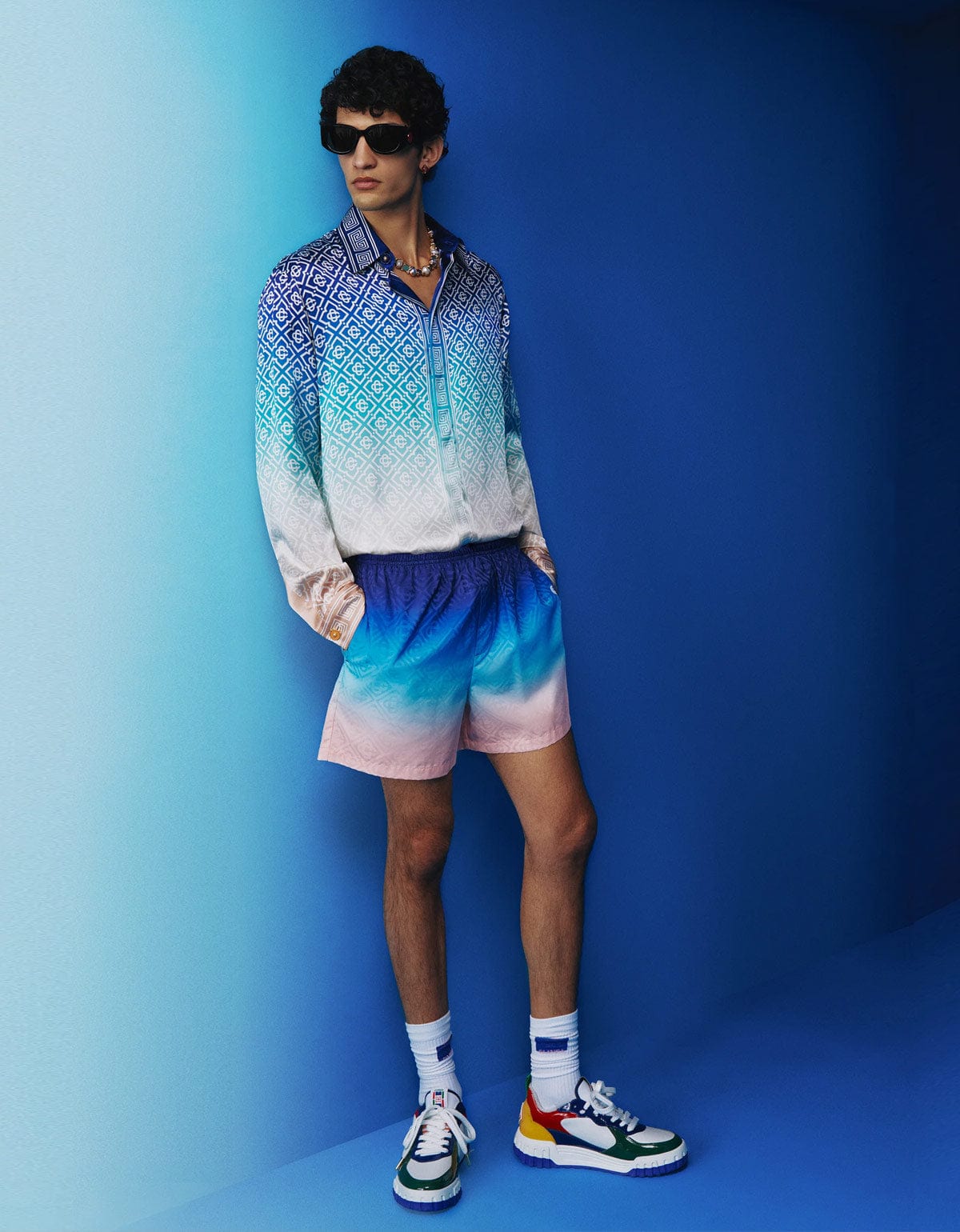 Casablanca Blue Gradient Football Shorts – Zoo Fashions