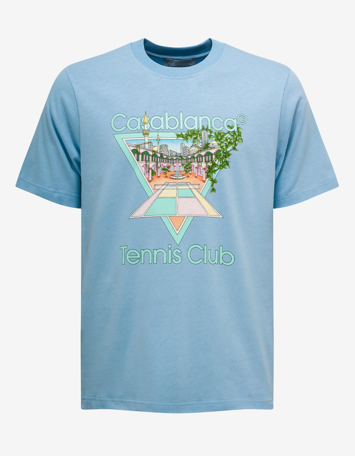 Casablanca Blue Tennis Club Pastelle Print T-Shirt
