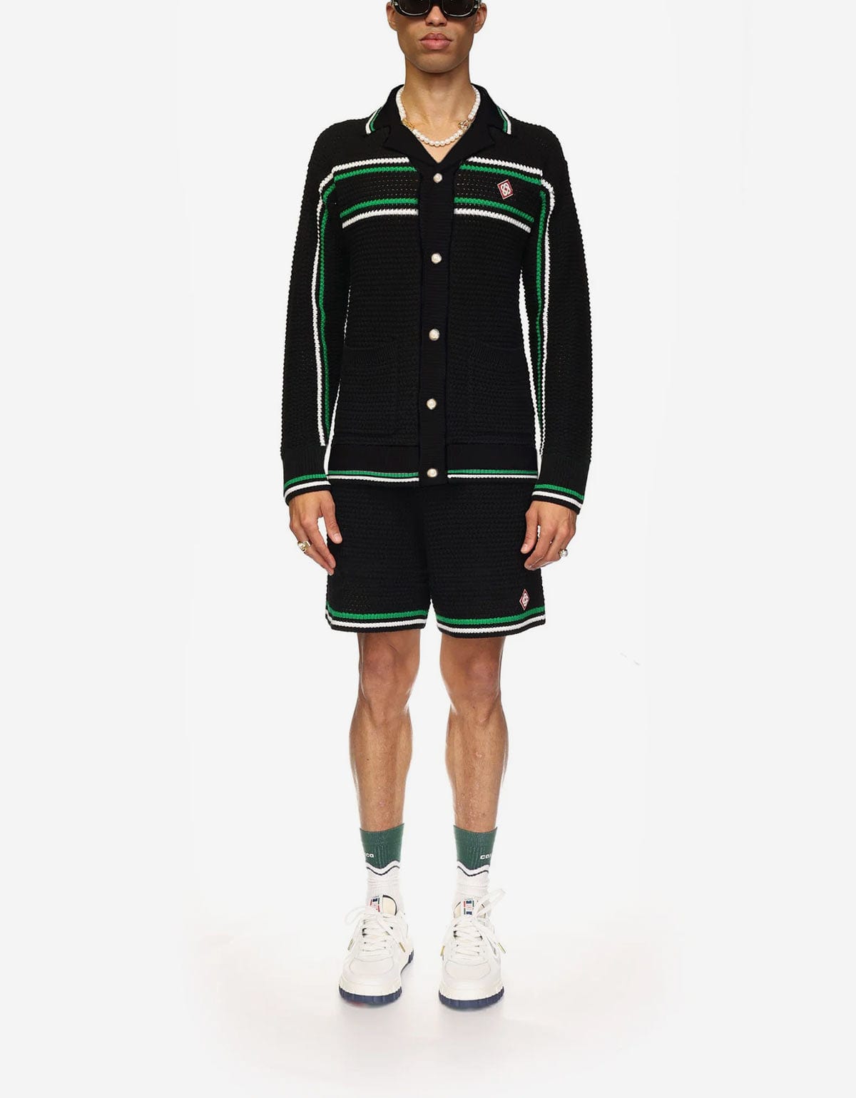 Casablanca Casablanca Black Crochet Tennis Shacket