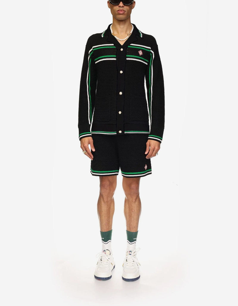 Casablanca Casablanca Black Crochet Tennis Shacket