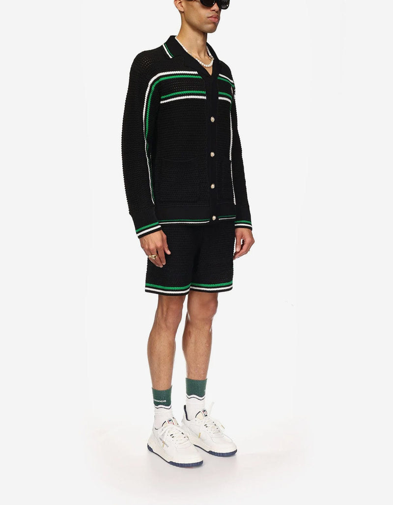 Casablanca Casablanca Black Crochet Tennis Shacket