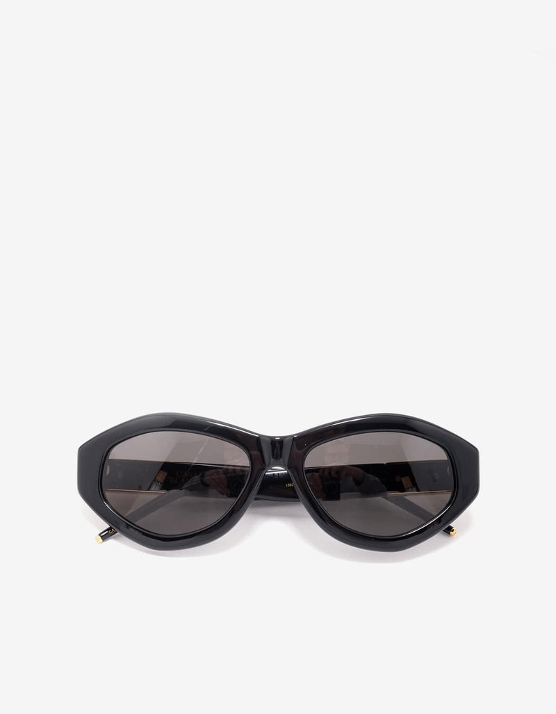 Casablanca Casablanca Black & Gold Monogram Plaque Sunglasses