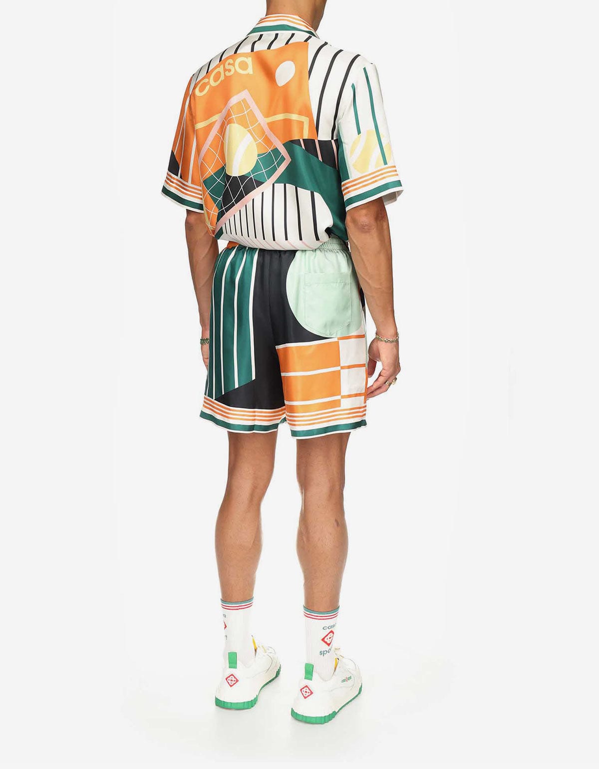 Casablanca Court Abstrait Silk Shorts