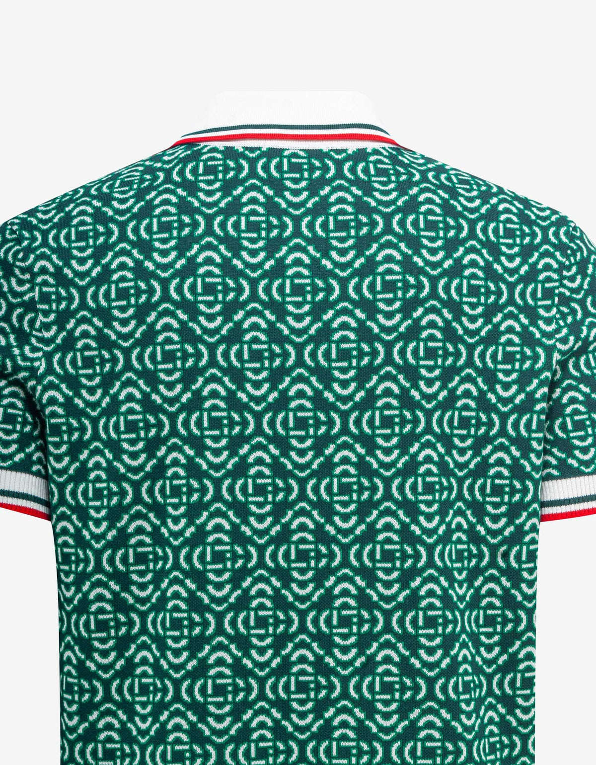 Casablanca Green Logo Jacquard Polo T-Shirt