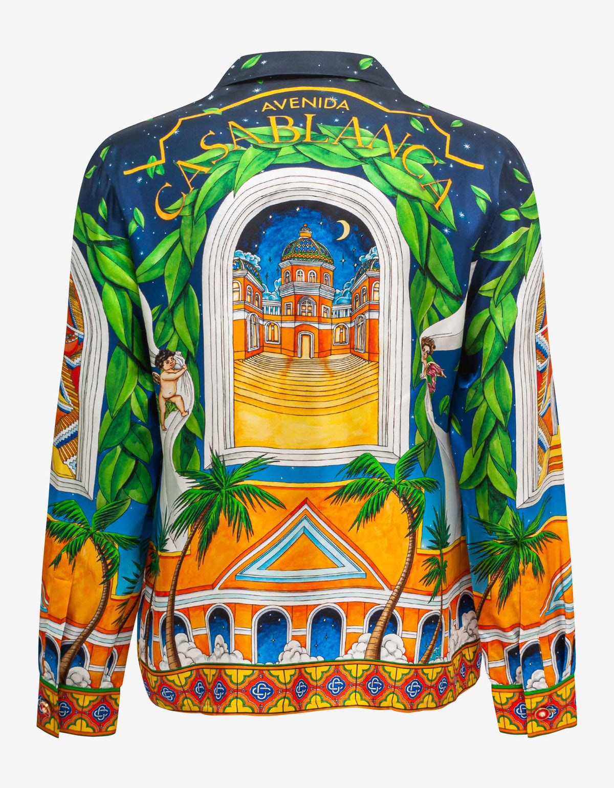 Casablanca Maison D'Ete Cuban Collar Silk Shirt