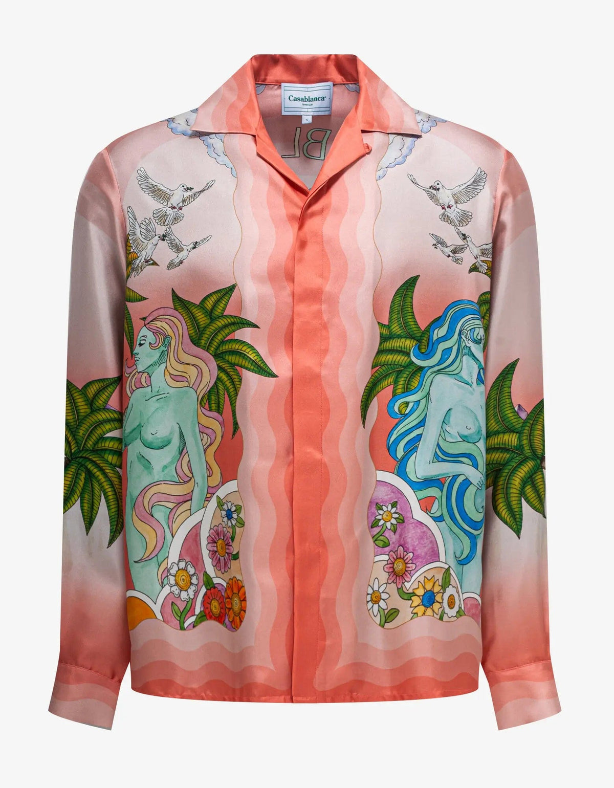 Casablanca Paix Et Amour Tennis Club Silk Shirt