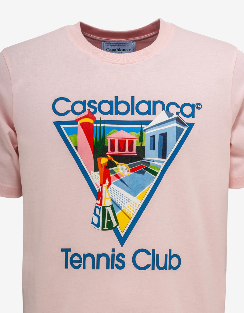Casablanca Pink La Joueuse Print T-Shirt