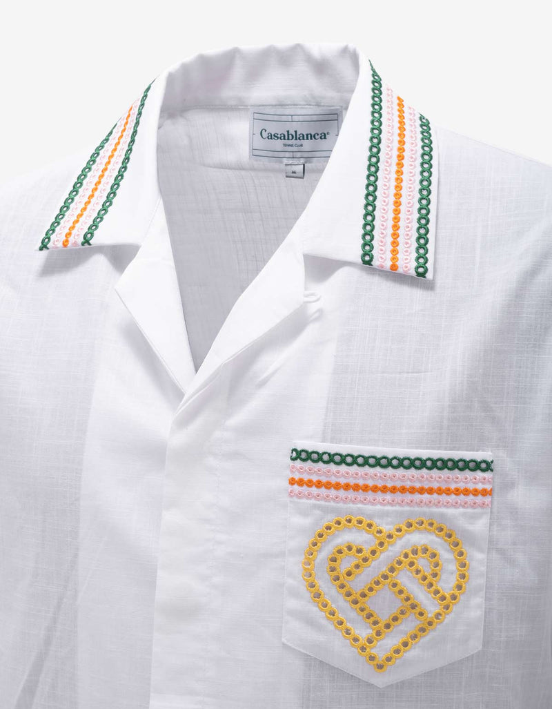 Casablanca White Broderie Anglaise Gradient Hearts Shirt