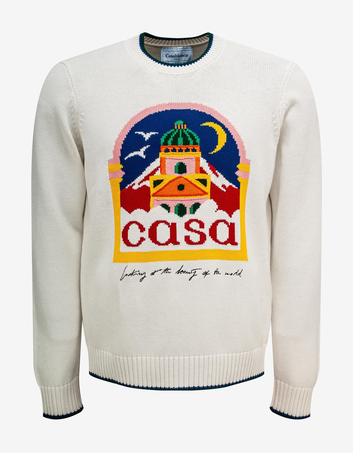 Casablanca White Casa Intarsia Sweater