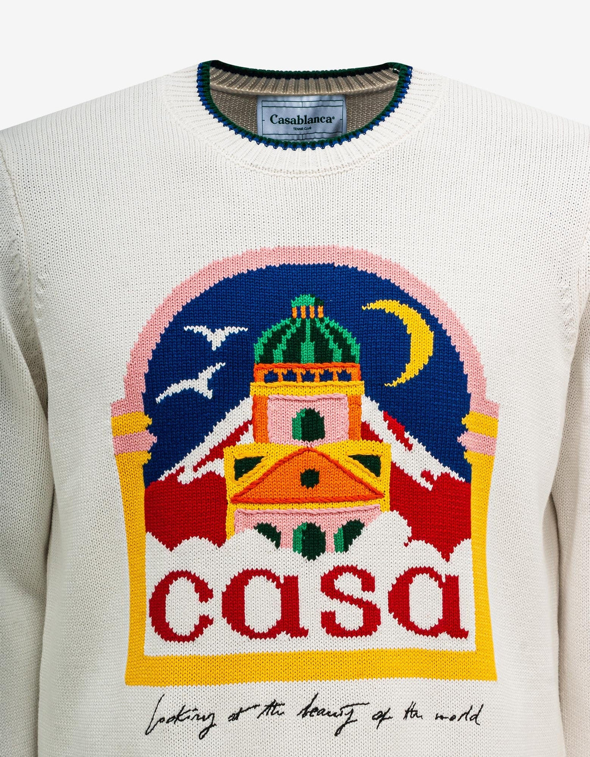 Casablanca White Casa Intarsia Sweater