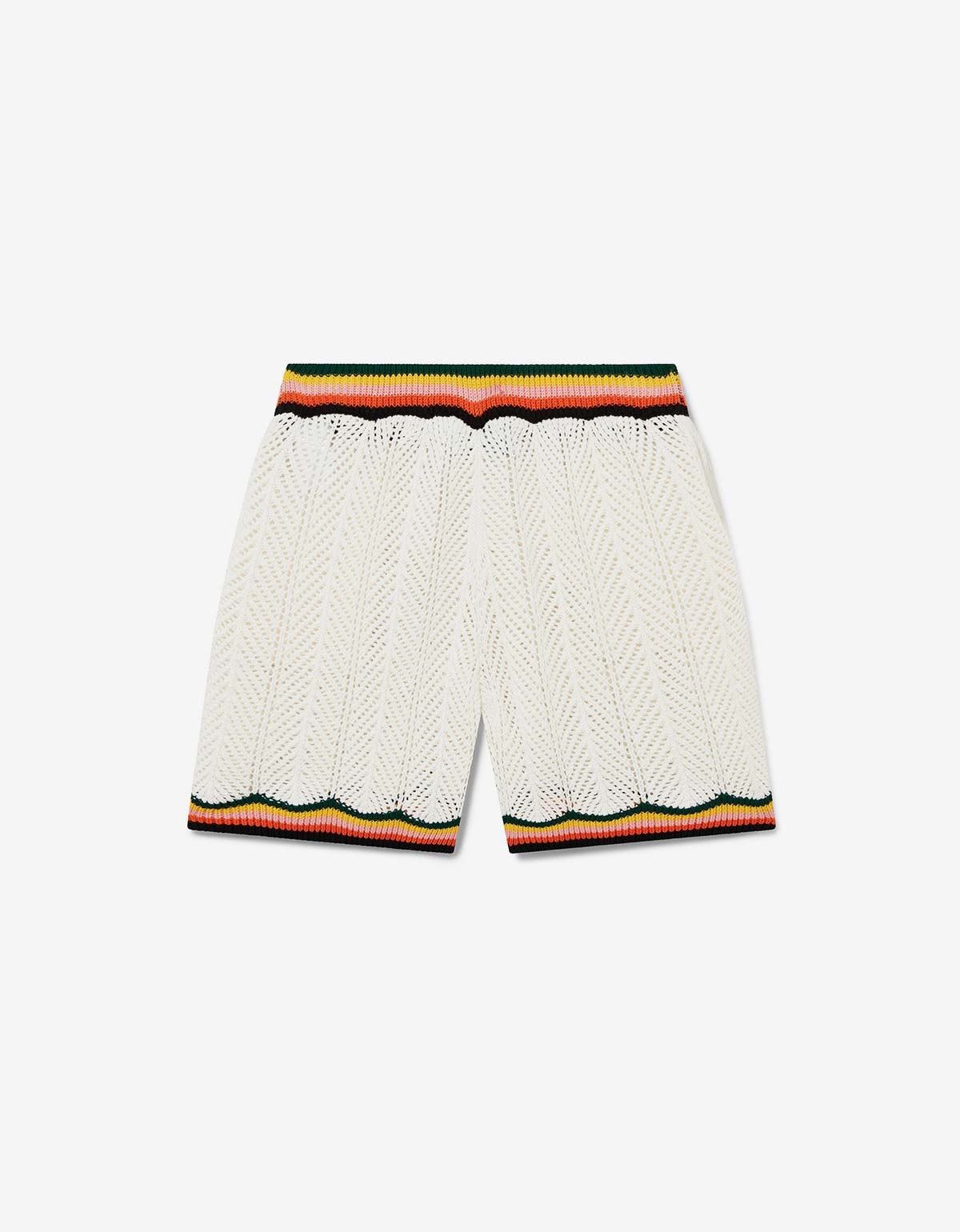Casablanca White Chevron Lace Shorts