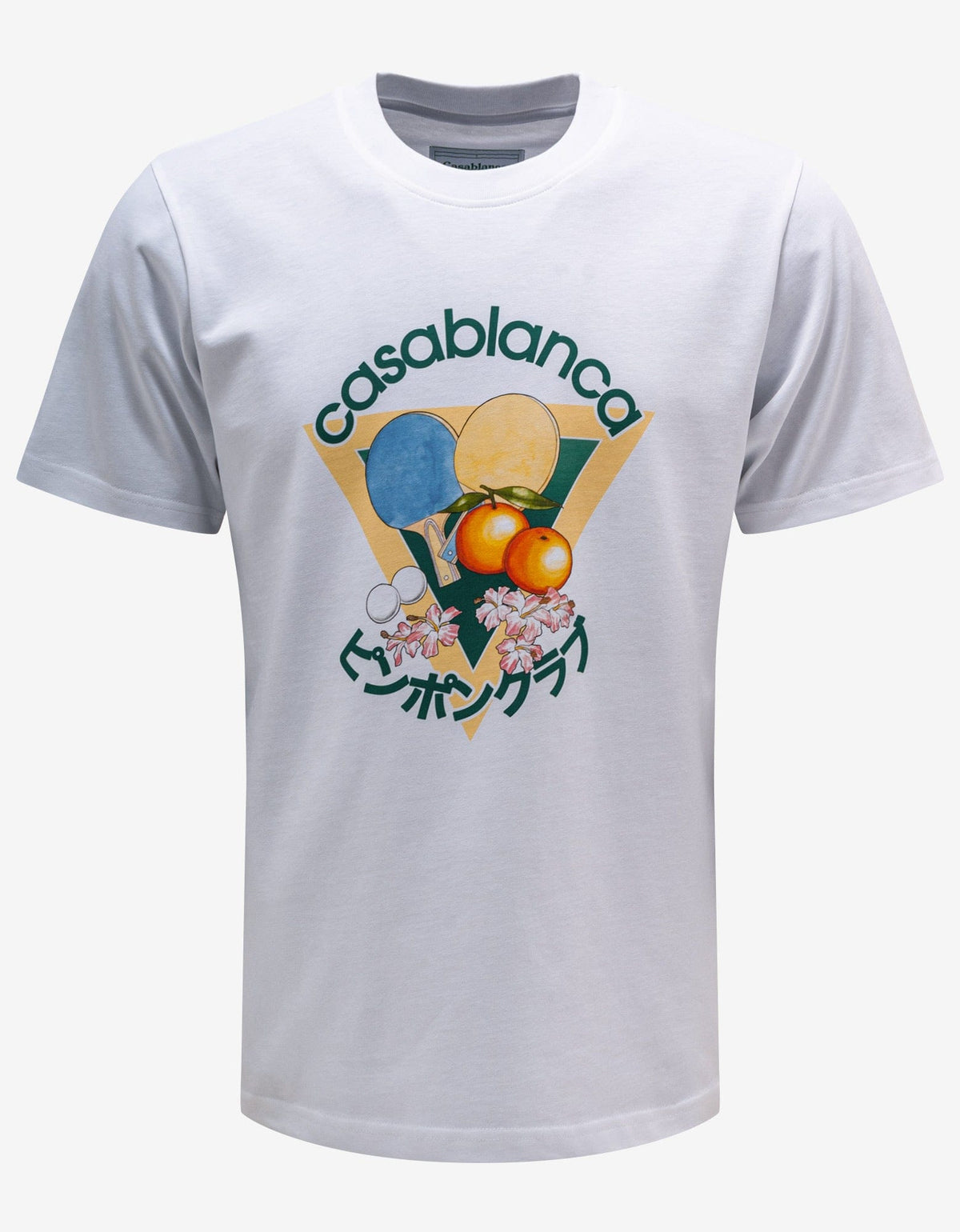 Casablanca White Ping Pong Club Print T-Shirt