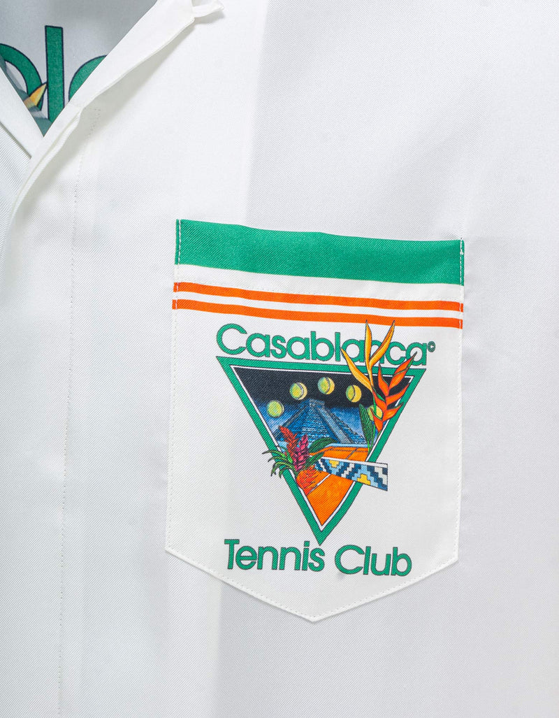 Casablanca White Tennis Club Icon Silk Shirt