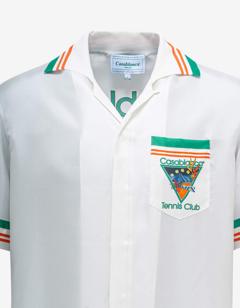 Casablanca White Tennis Club Icon Silk Shirt