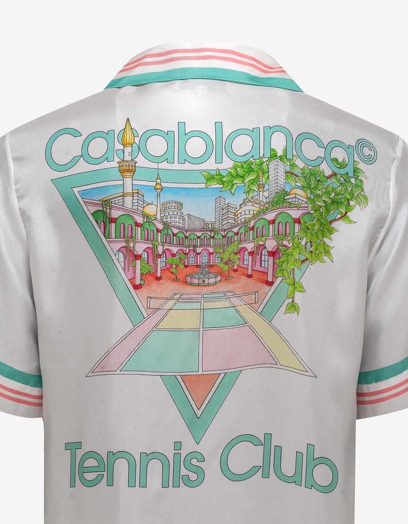 Casablanca White Tennis Club Pastelle Camp Shirt
