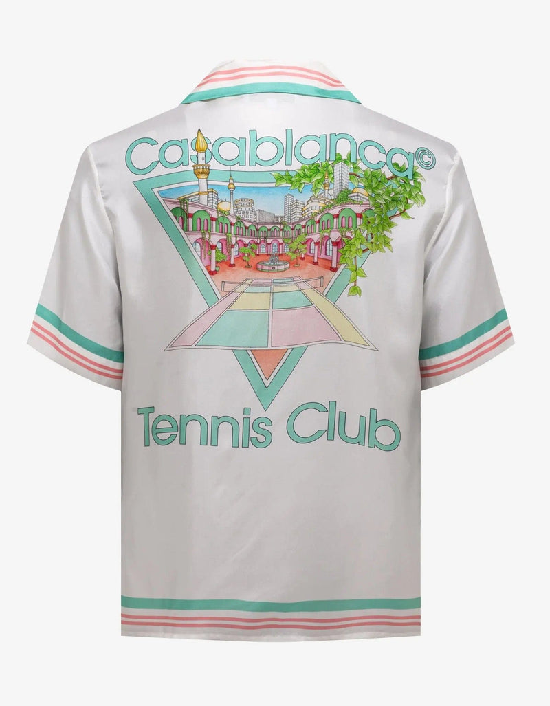Casablanca White Tennis Club Pastelle Camp Shirt