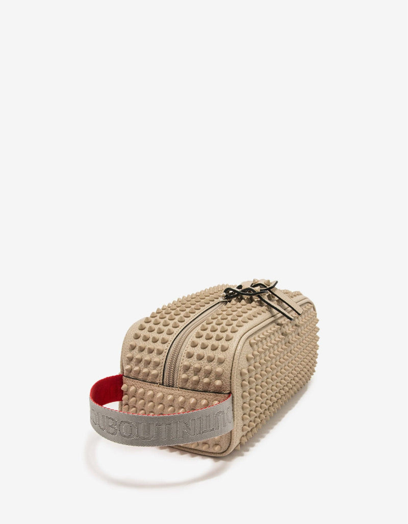 Christian Louboutin Blaster Spikes Beige Leather Travel Case