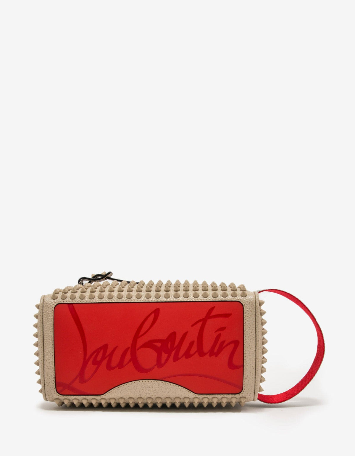 Christian Louboutin Blaster Spikes Beige Leather Travel Case