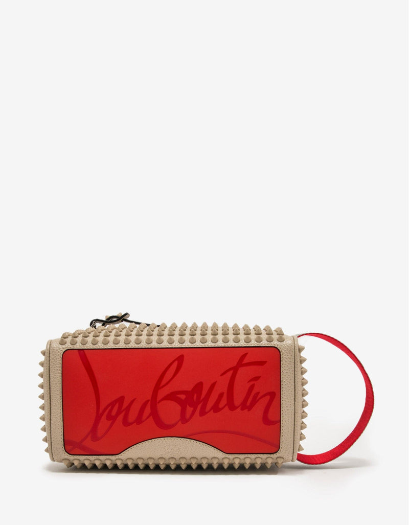 Christian Louboutin Blaster Spikes Beige Leather Travel Case