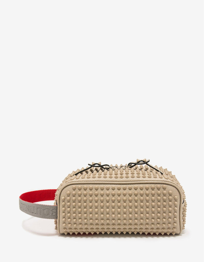 Christian Louboutin Blaster Spikes Beige Leather Travel Case