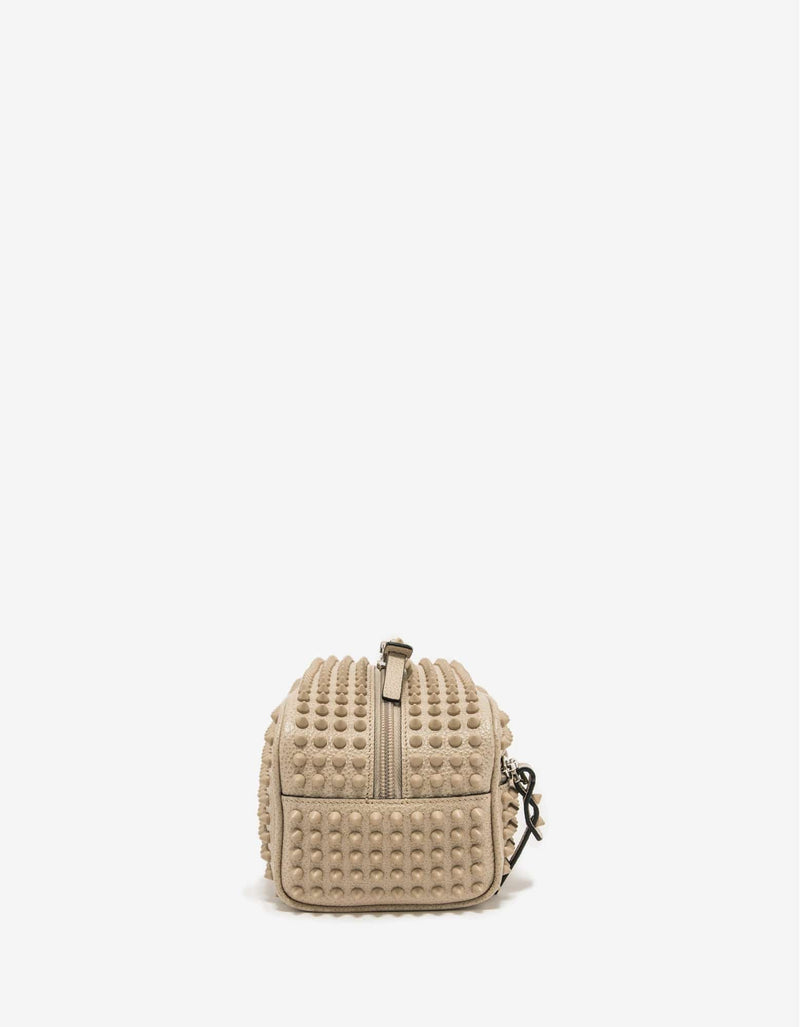 Christian Louboutin Blaster Spikes Beige Leather Travel Case