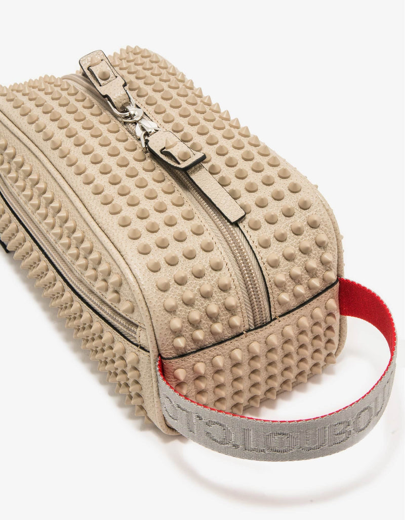 Christian Louboutin Blaster Spikes Beige Leather Travel Case