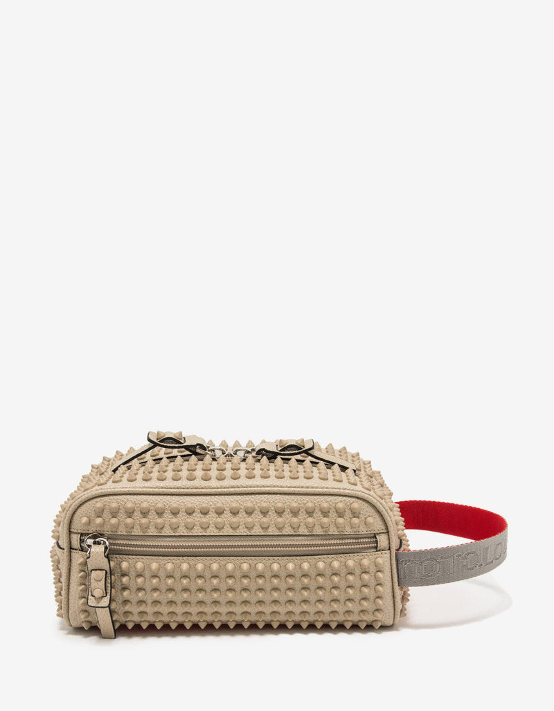 Christian Louboutin Blaster Spikes Beige Leather Travel Case
