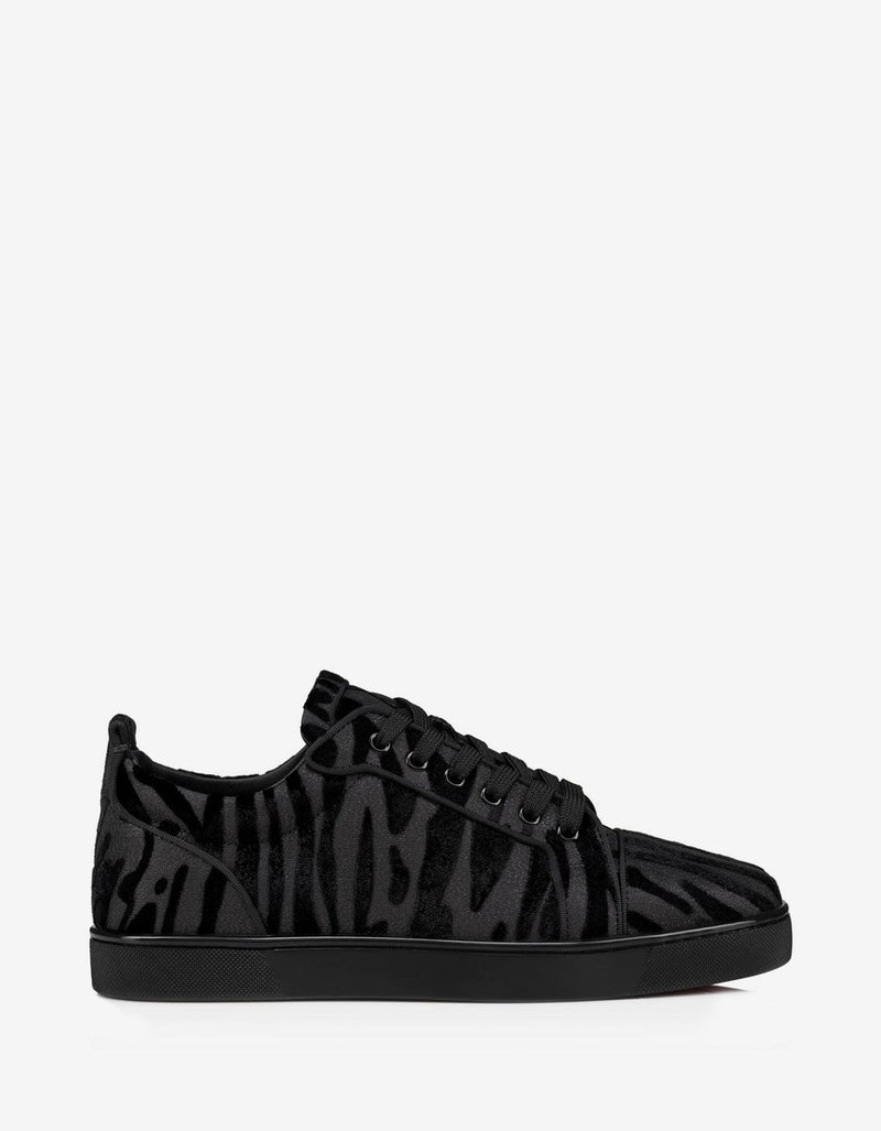 Christian Louboutin Christian Louboutin Louis Junior Black Velvet Quagga Trainers