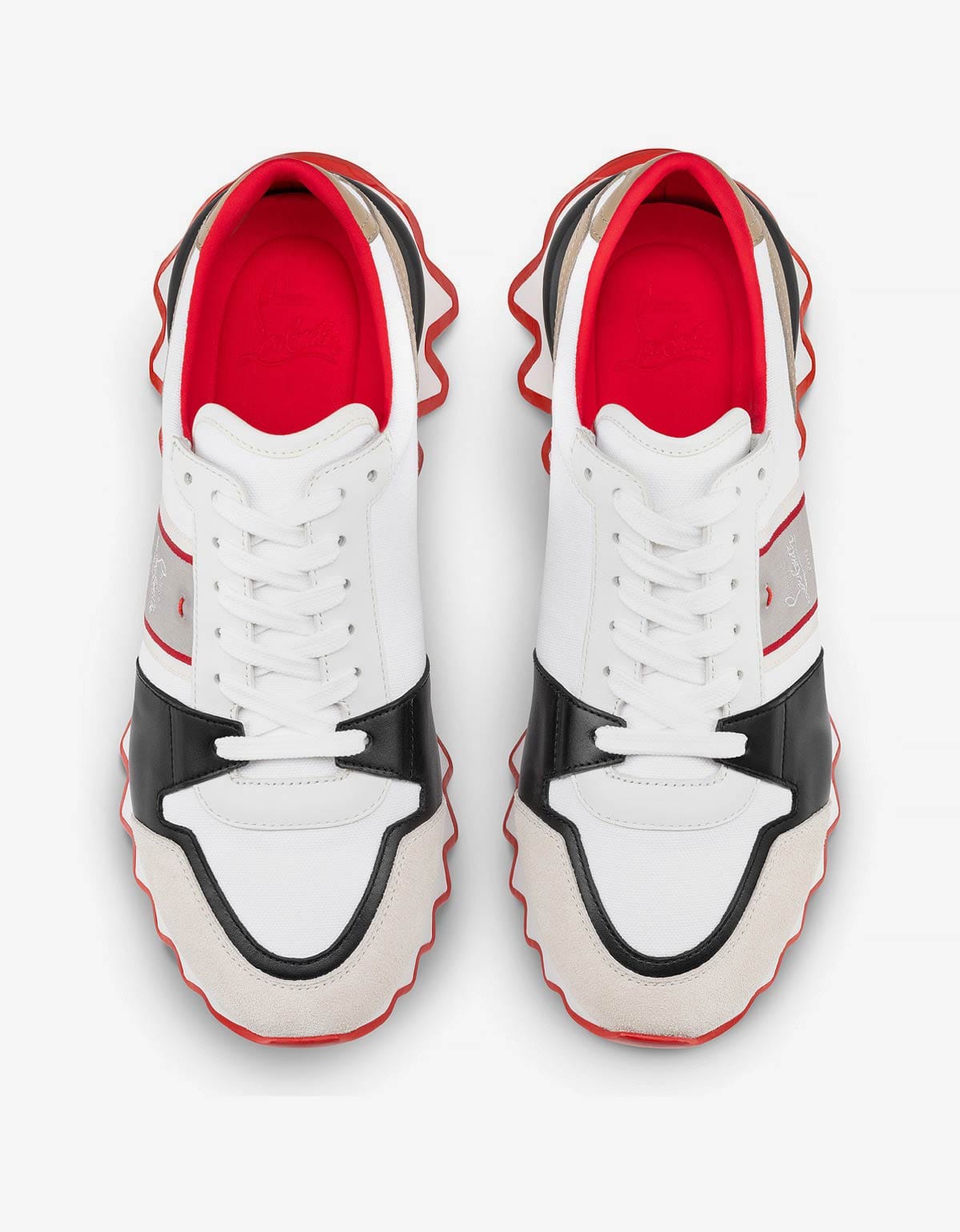 関税込 Christian Louboutin レザー＆キャンバス Nastroshark Nastroshark - Running Sneakers - Calf leather and fabric